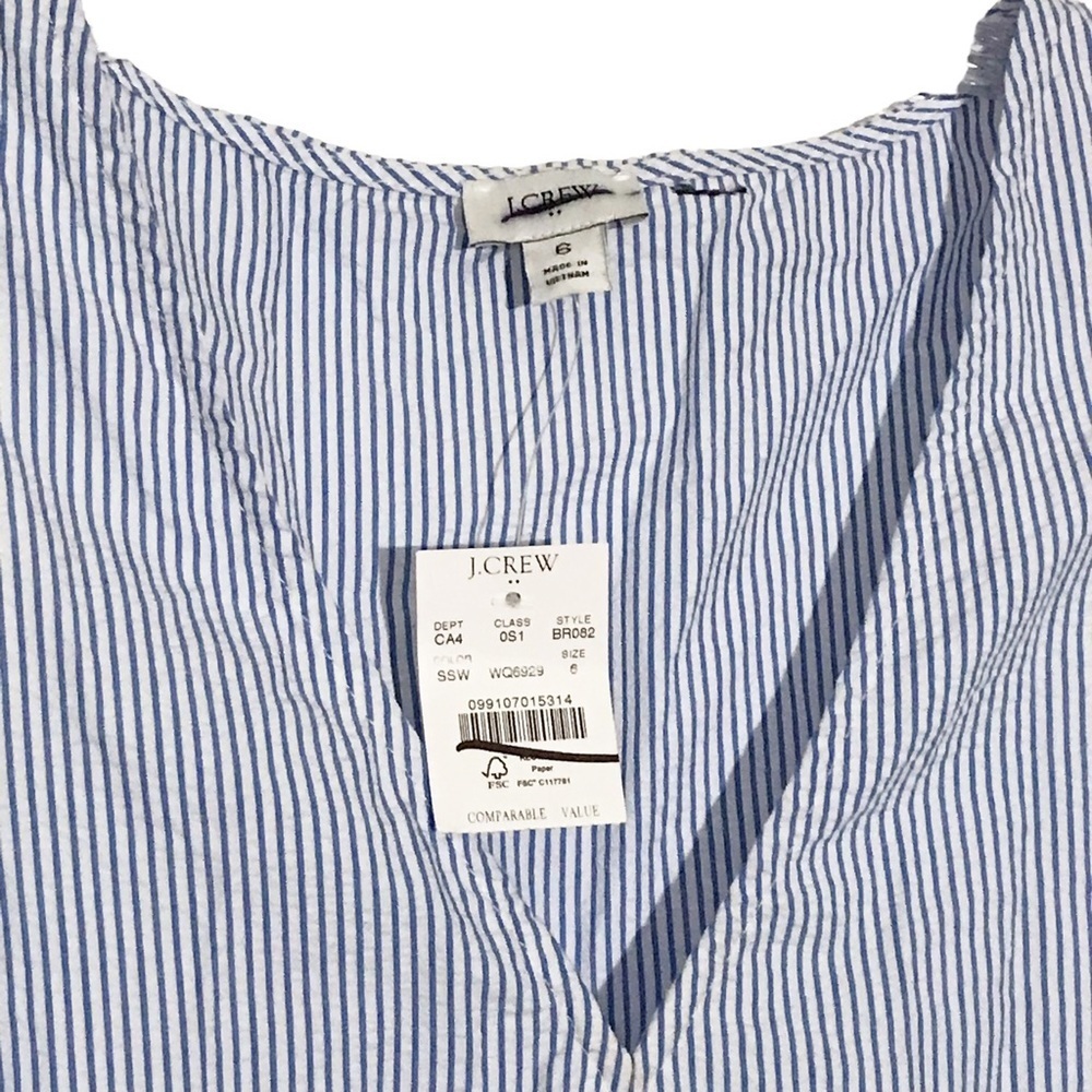 J Crew Factory striped v neck tiered dress Size 6 NWT - Picture 6 of 6